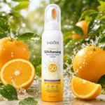 اسپری ضد آفتاب SPF50 روشن‌ کننده پوست ویتامین C سادور SAODER مدل Whitening حجم 150ml - Image 5