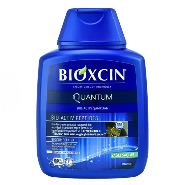 Bioxcin-anti-falling-shampoo-quantum-model-suitable-for-oily-hair-300ml شامپو ضدریزش آبی کوانتوم بیوکسین برای موهای چرب 300 میل - Image 1