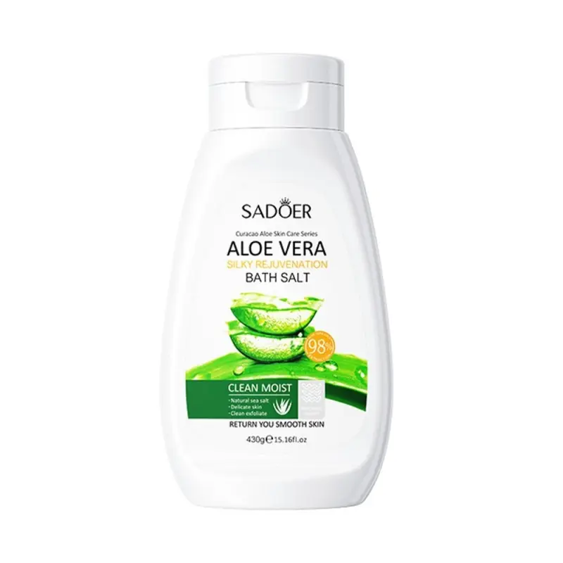 Sadoer-Aloe-Vera-Cleansing-Body-Scrub-Bath-Salt-430g نمک حمام بدن آلوئه ورا 98 درصد سادور SADOER - Image 1